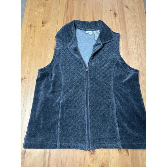 Neutral Lightweight Comfy Quilted Soft Vest Women Large GrannyCore Academia - Picture 1 of 7